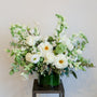 All-white garden flower arrangement – Adore Floral NYC delivery